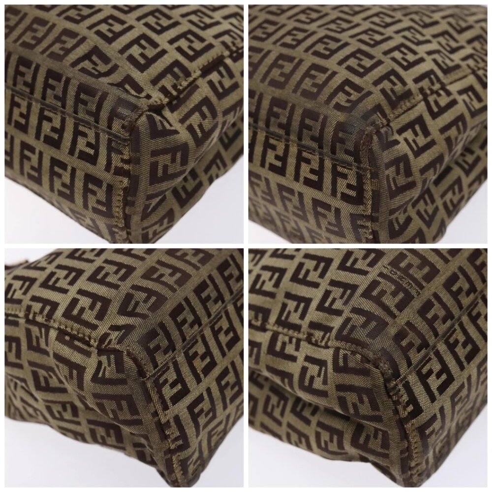 FENDI Zucchino Canvas Hand Bag Beige Brown Auth - Picture 16 of 16